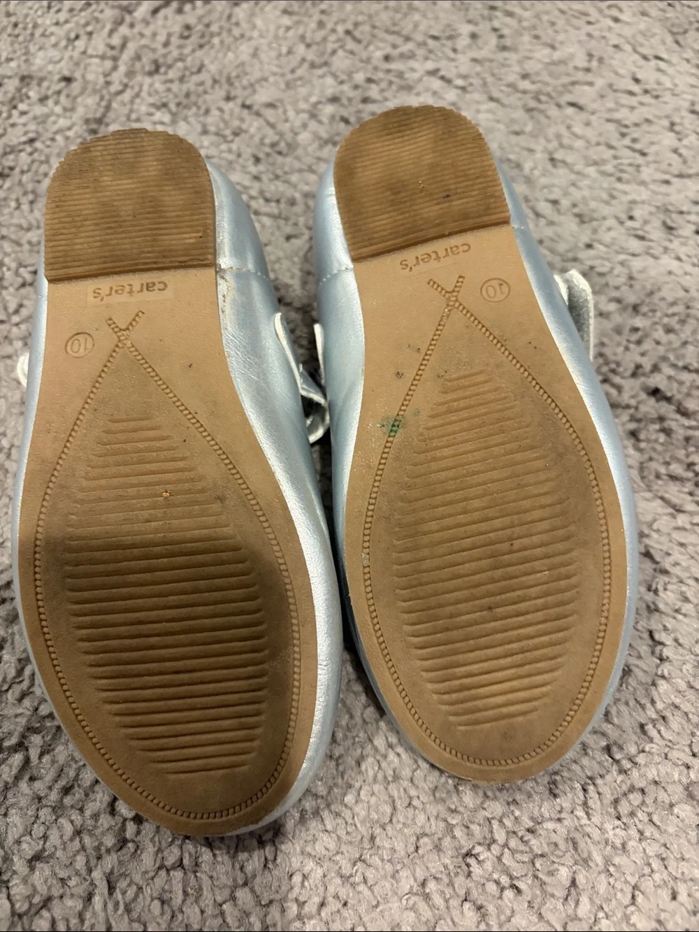 Carter's Metallic Silver Mary Jane Ballet Flats